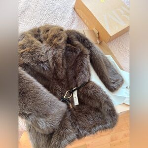 Luxurious chocolate Brown Teddy Jacket Zara fur coat super soft S mob wife y2k